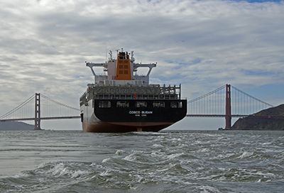 Cosco Busan leaving Bay Area.
