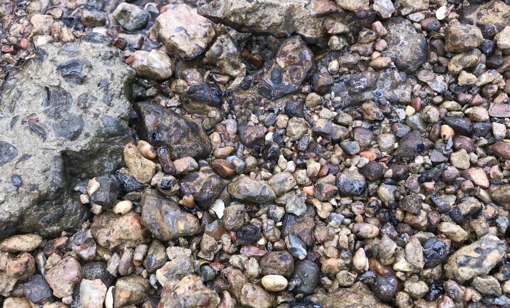 Oiled rocks.