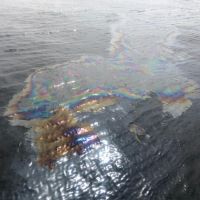 Oil sheen on water.