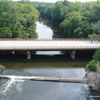 New Jersey’s Millstone River with bridge and dam. Image: Stony Brook-Millstone Watershed Association.