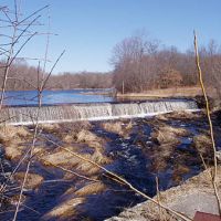 The Sawmill Dam before NOAA helped install fishways on the Acushnet River in MA.