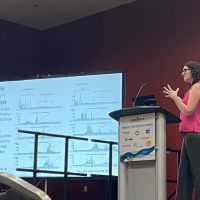 OR&R chemist Dalina Thrift-Viveros presents on the topic of low sulfur fuel oils at the 2023 Clean Gulf conference. Image credit: NOAA.