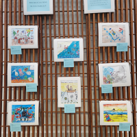 As part of a marine debris art session, the NOAA Marine Debris Program displayed past winners from the Mid-Atlantic region of the annual Marine Debris Art Contest (Credit: NOAA). 