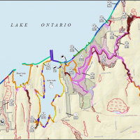 A sample map showing the location of socioeconomic (human-use) resources for a portion of the Environmental Sensitivity Index (ESI) data for Lake Ontario.