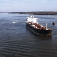 M/T Athos listing after running aground.