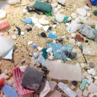 Microplastics washed on to the shore in Hawaii.