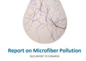 A cover for "A Report on Microfiber Pollution."
