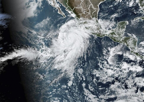 Satellite Image of Hurricane Hilary.