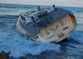 Grounded low profile drug running vessel off Mona Island, PR.