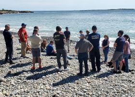 Participants from the Gloucester, Massachusetts SOS class, held the week of September 11, 2023, gather at a field exercise at Cape Ann. Image credit: NOAA.