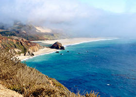 A shoreline view of Monterey Bay National Marine Sanctuary (Photo Credit: NOAA).