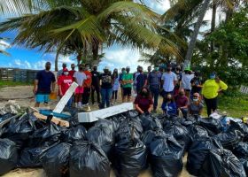 Image showing staff and marine debris collected in Puerto Rico. 