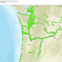 A map of the Pacific Northwest with areas outlined in green.