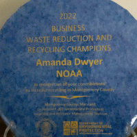 A photo of an award.