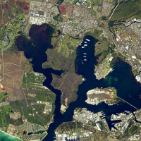 Satellite image of Pearl Harbor.