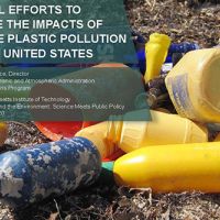 Slide showing text and photo of marine debris on a beach.