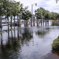 A view of flooded streets in Florida. 