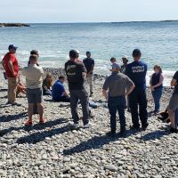 Participants from the Gloucester, Massachusetts SOS class, held the week of September 11, 2023, gather at a field exercise at Cape Ann. Image credit: NOAA.