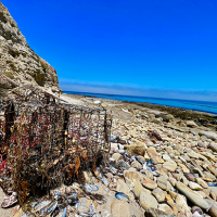 Derelict fishing gear found on the coast of Santa Rosa Island in the Channel Islands National Marine Sanctuary (Credit: NOAA). 