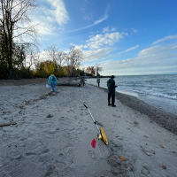 The Lake Erie shoreline where workshop participants took part in a Marine Debris Monitoring and Assessment Project survey (Credit: NOAA).