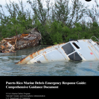 A cover of a response guide with a photo of a derelict vessel.